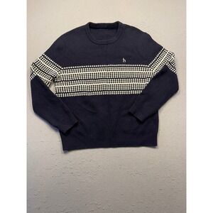 HAZZYS Sweater 100% Wool Navy Blue Fair Isle Pattern 185/104A‎ Mens